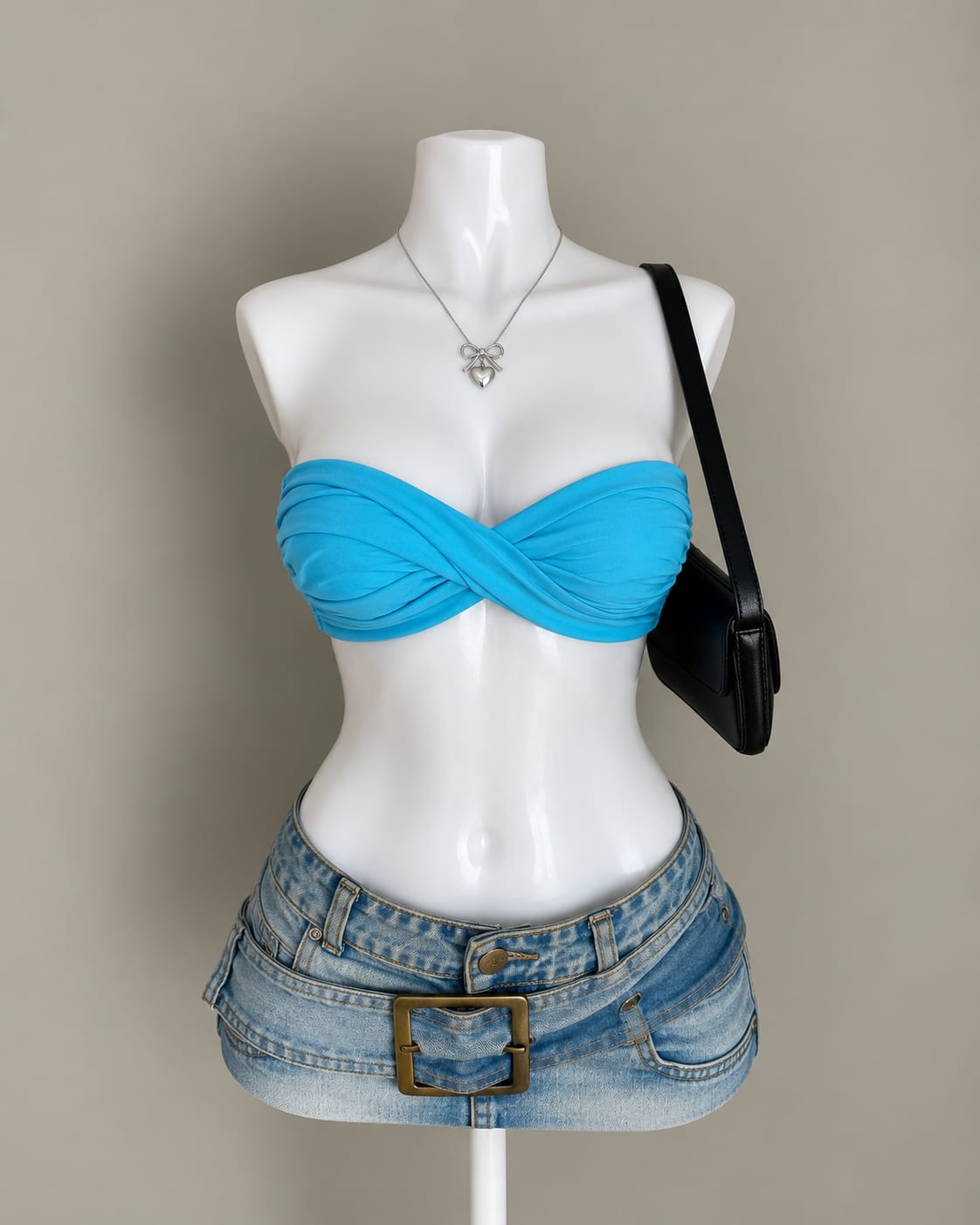 Turquoise Twist Bandeau Top
