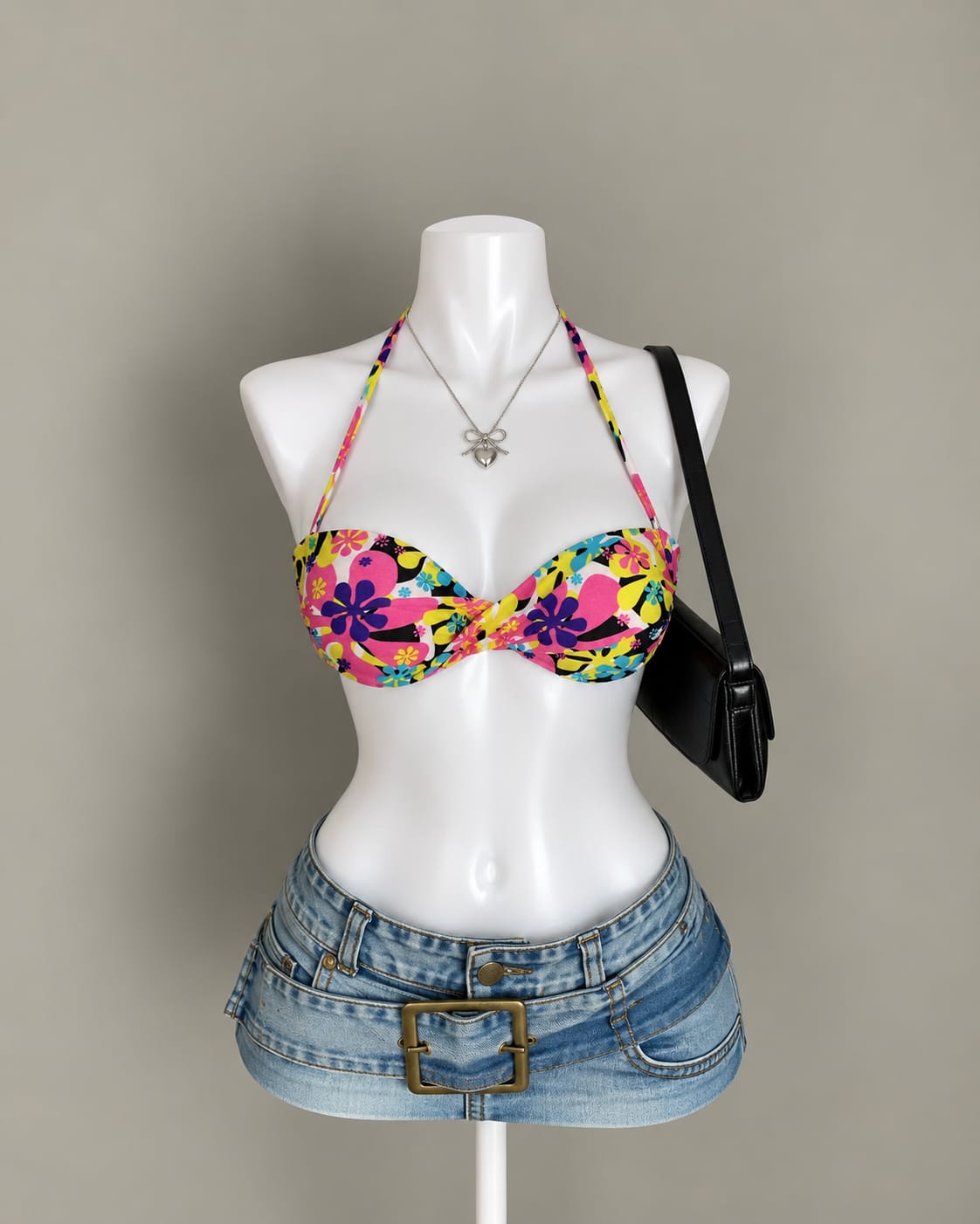 Multicolor Floral Bikini Top