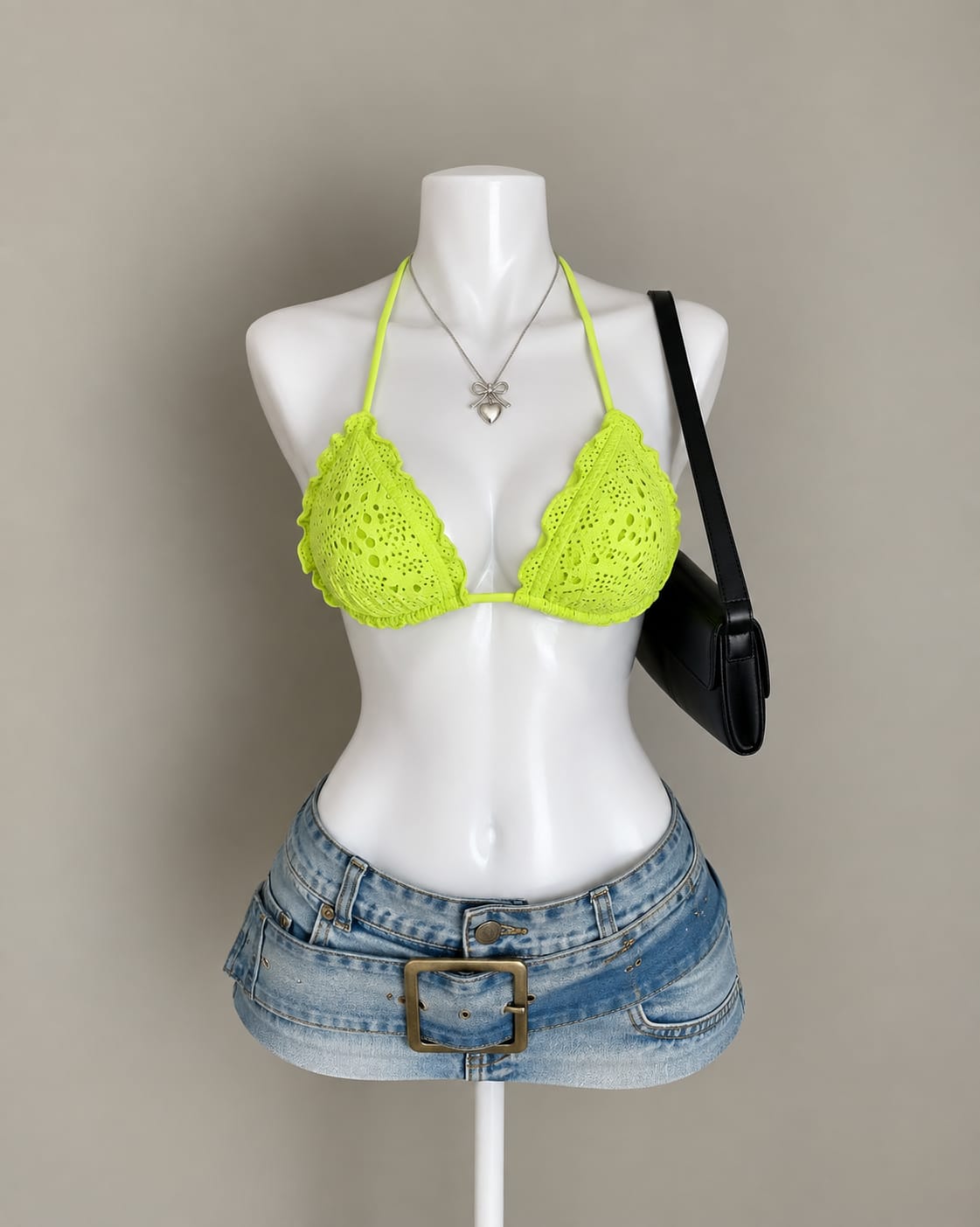 Neon Green Crochet Bikini Top