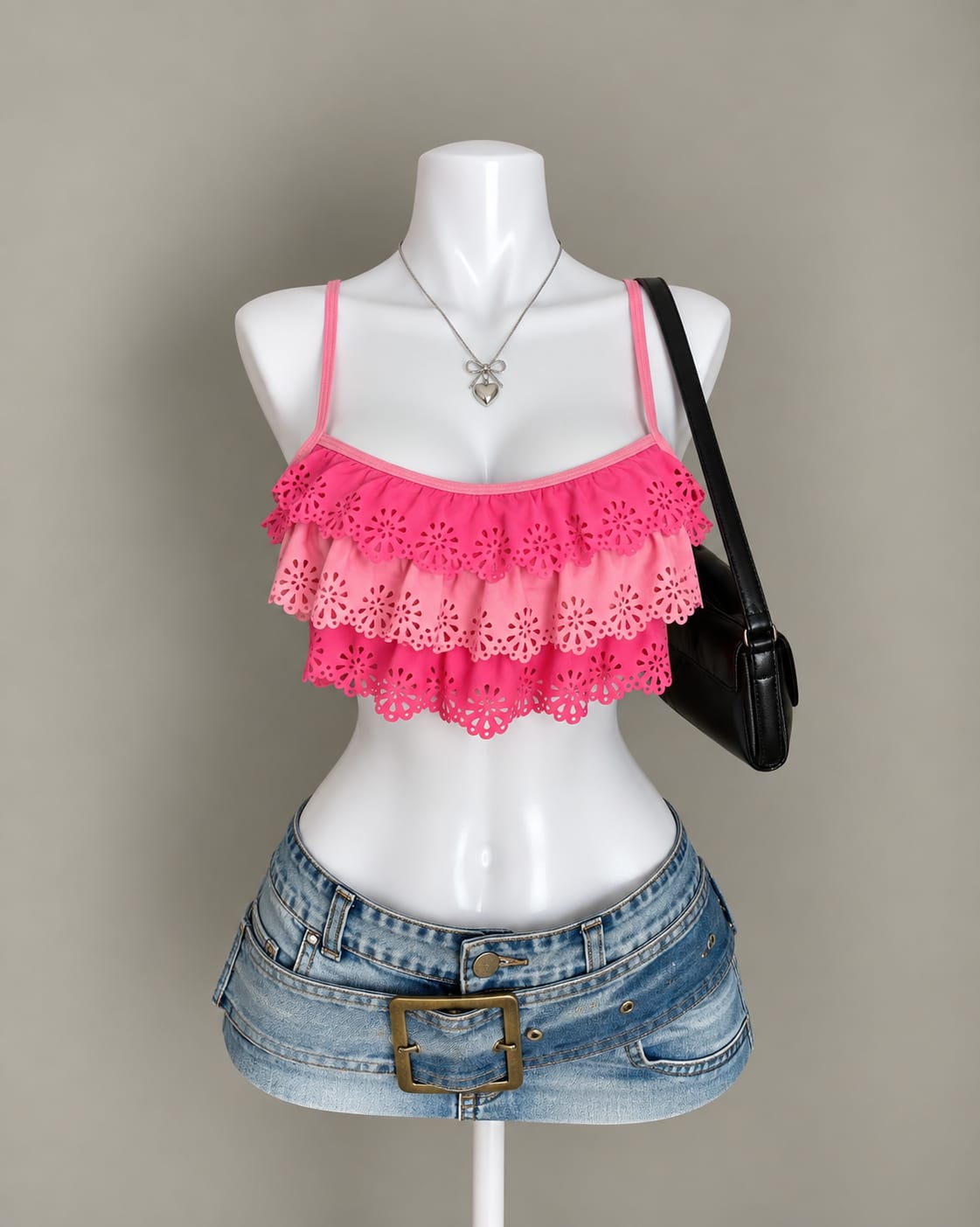 Pink Ruffle Crop Top