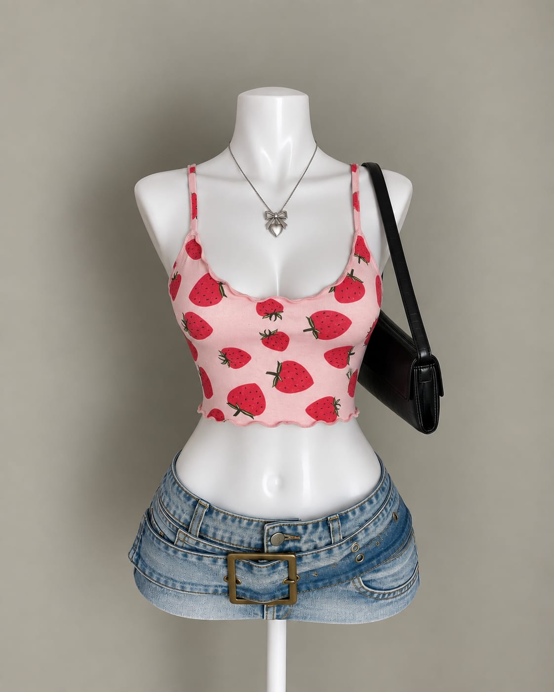 Pink Strawberry Crop Top