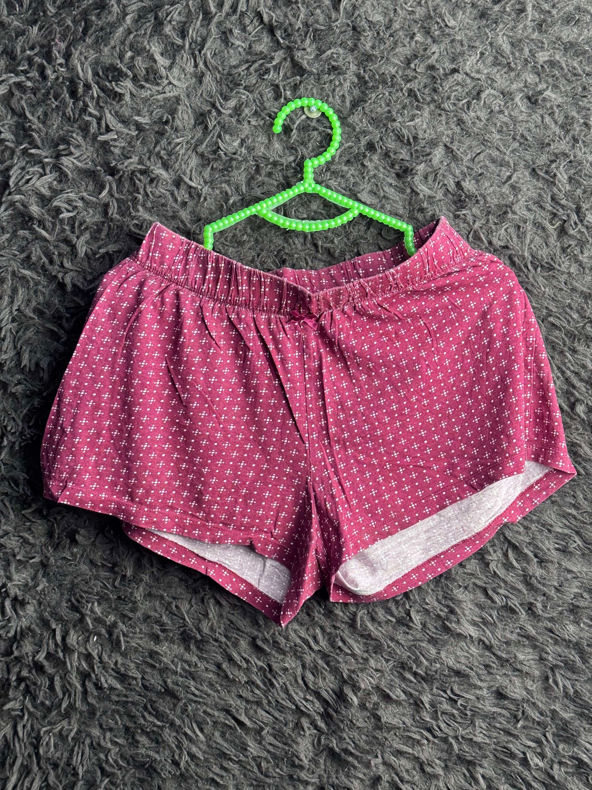 Orange Plain Elastic Waist Shorts