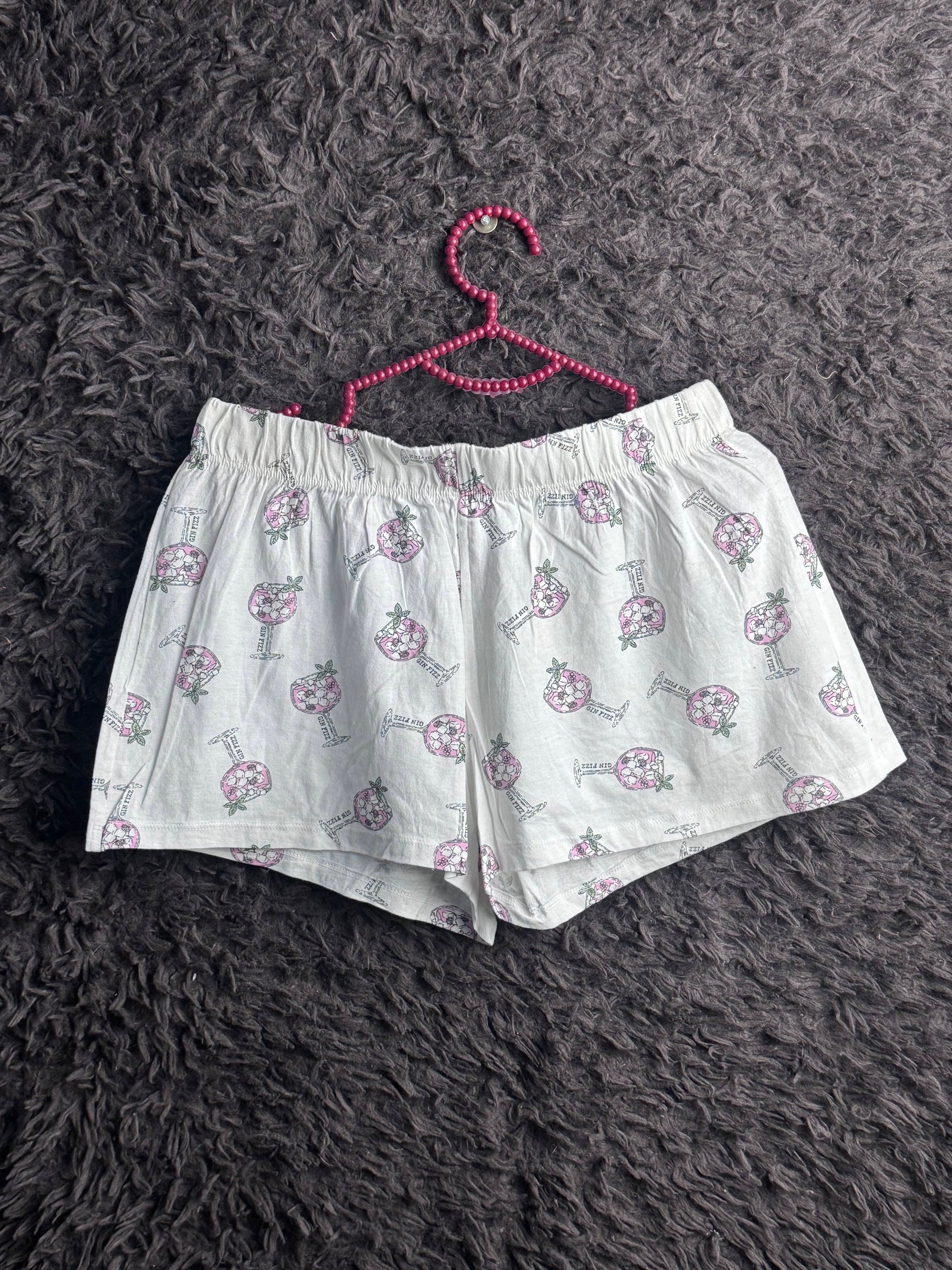 Grey Floral Print Lounge Shorts