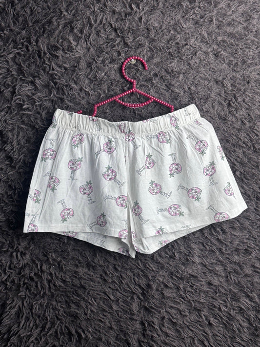 Grey Floral Print Lounge Shorts