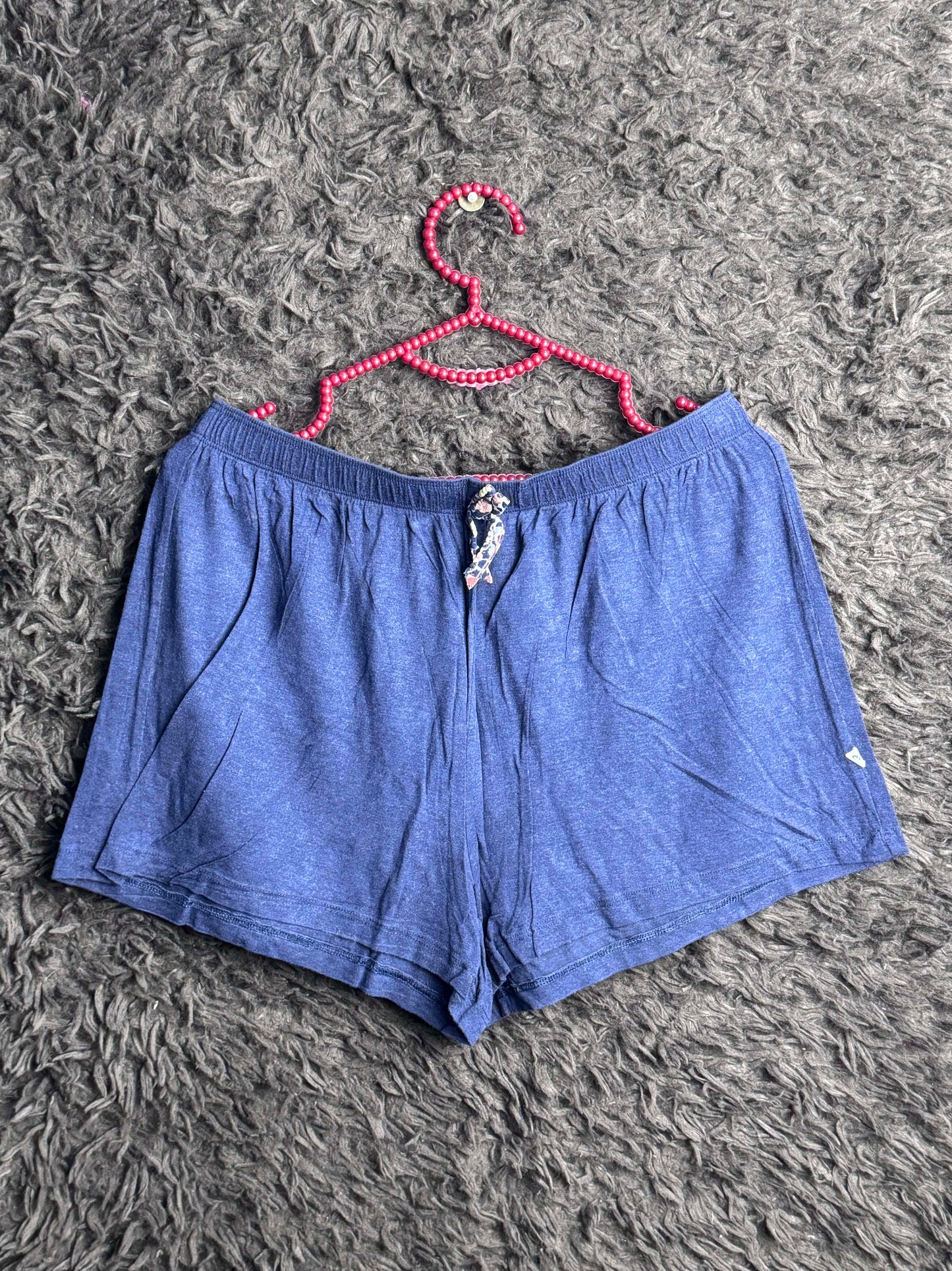 Navy Blue Drawstring Lounge Shorts