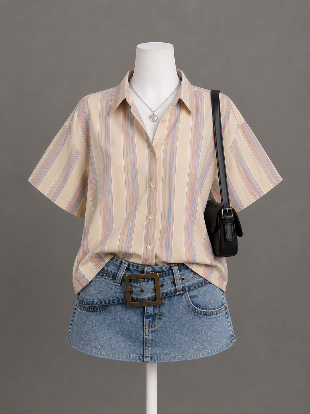 Beige Striped Shirt