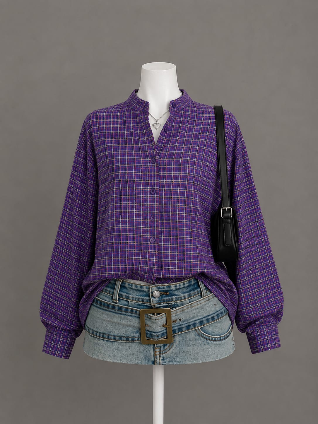 Purple Plaid Shirt