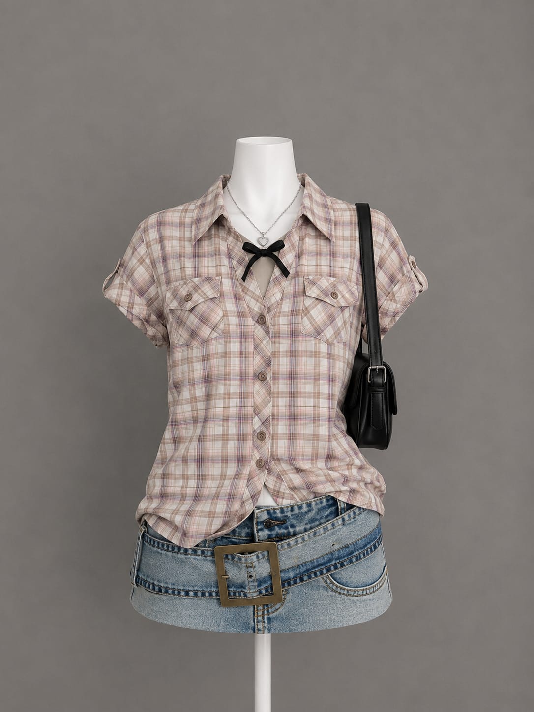 Beige Plaid Shirt