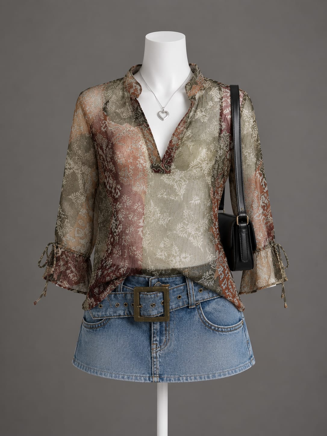 Brown Printed Blouse