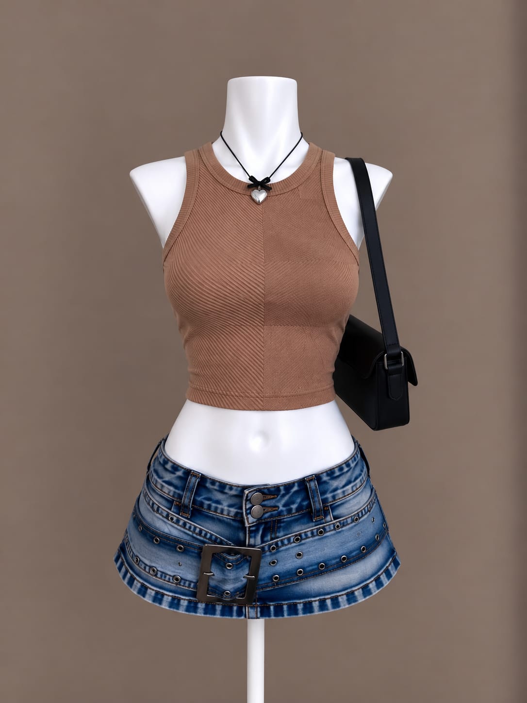 Brown Crop Top