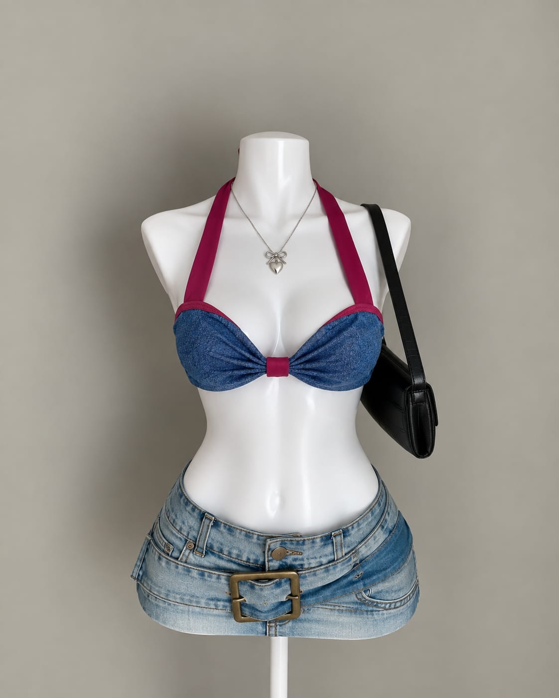 Blue Magenta Bikini Top