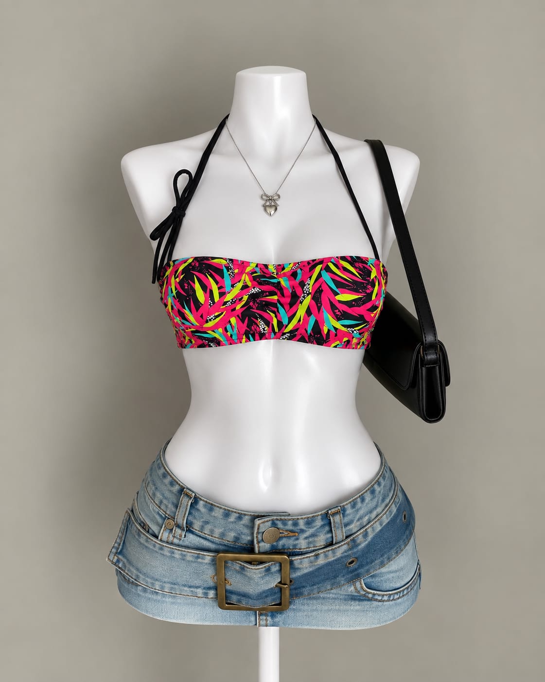 Multicolor Bandeau Bikini Top