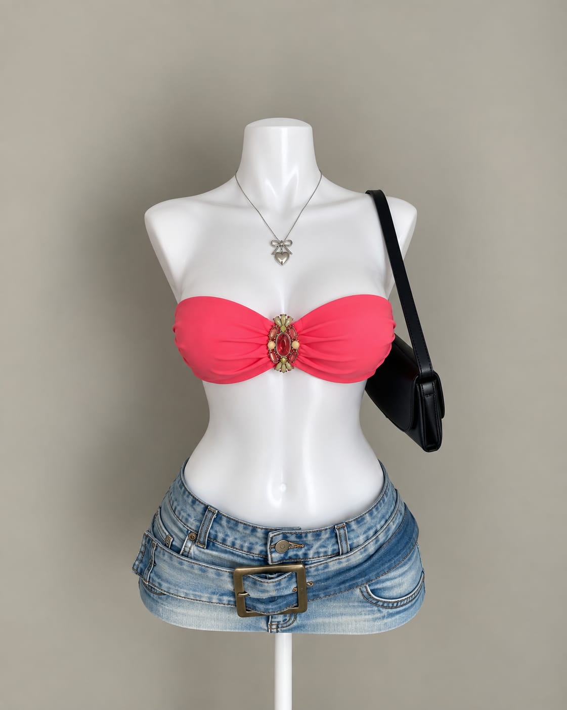 Coral Bandeau Bikini Top