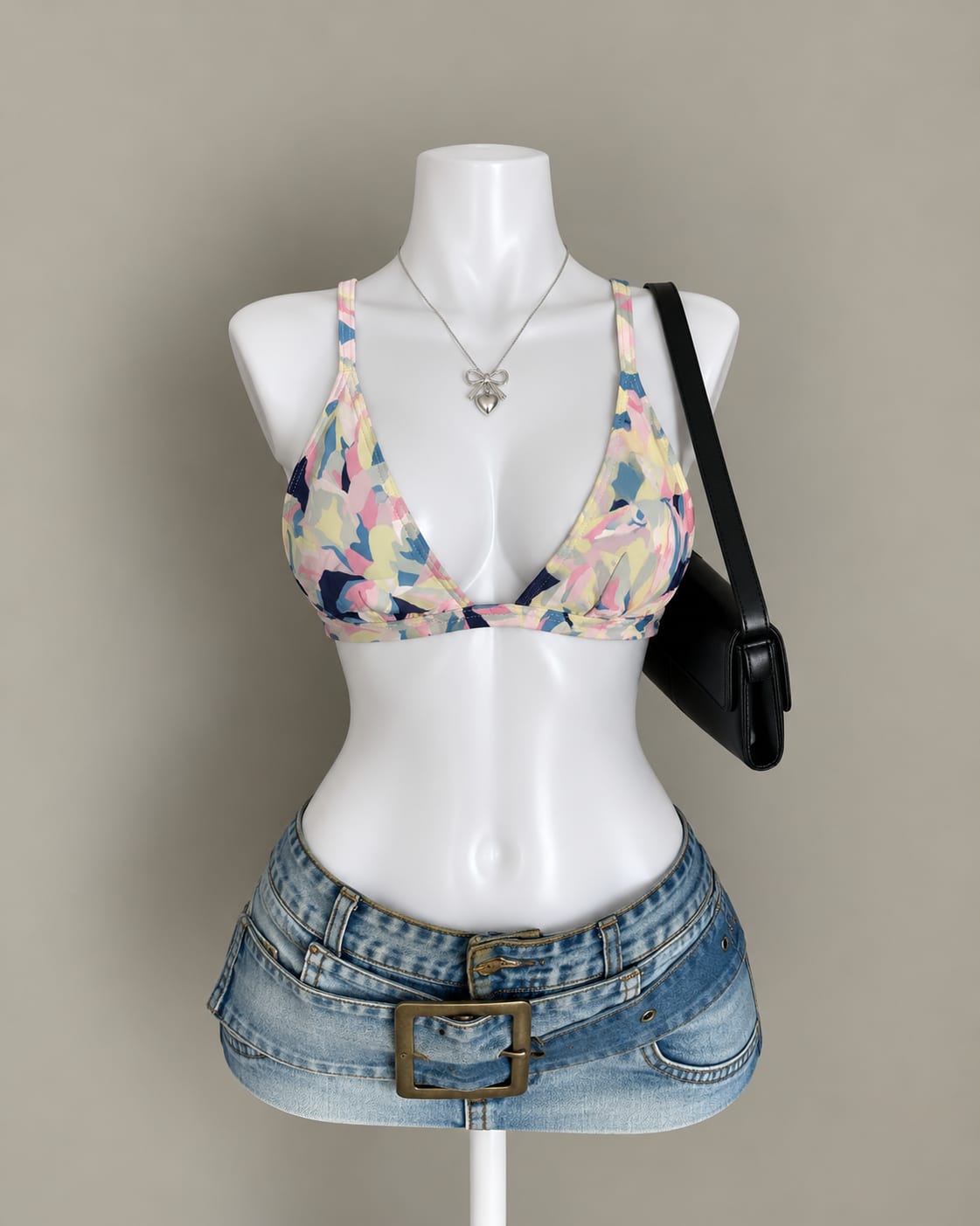 Pastel Multicolor Bikini Top