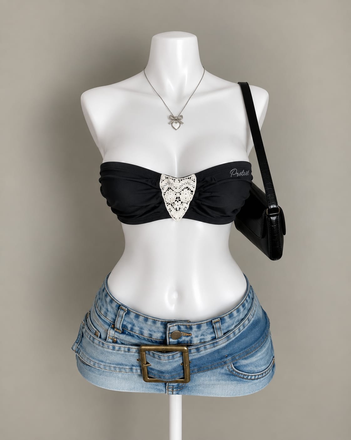 Black Bandeau Bikini Top