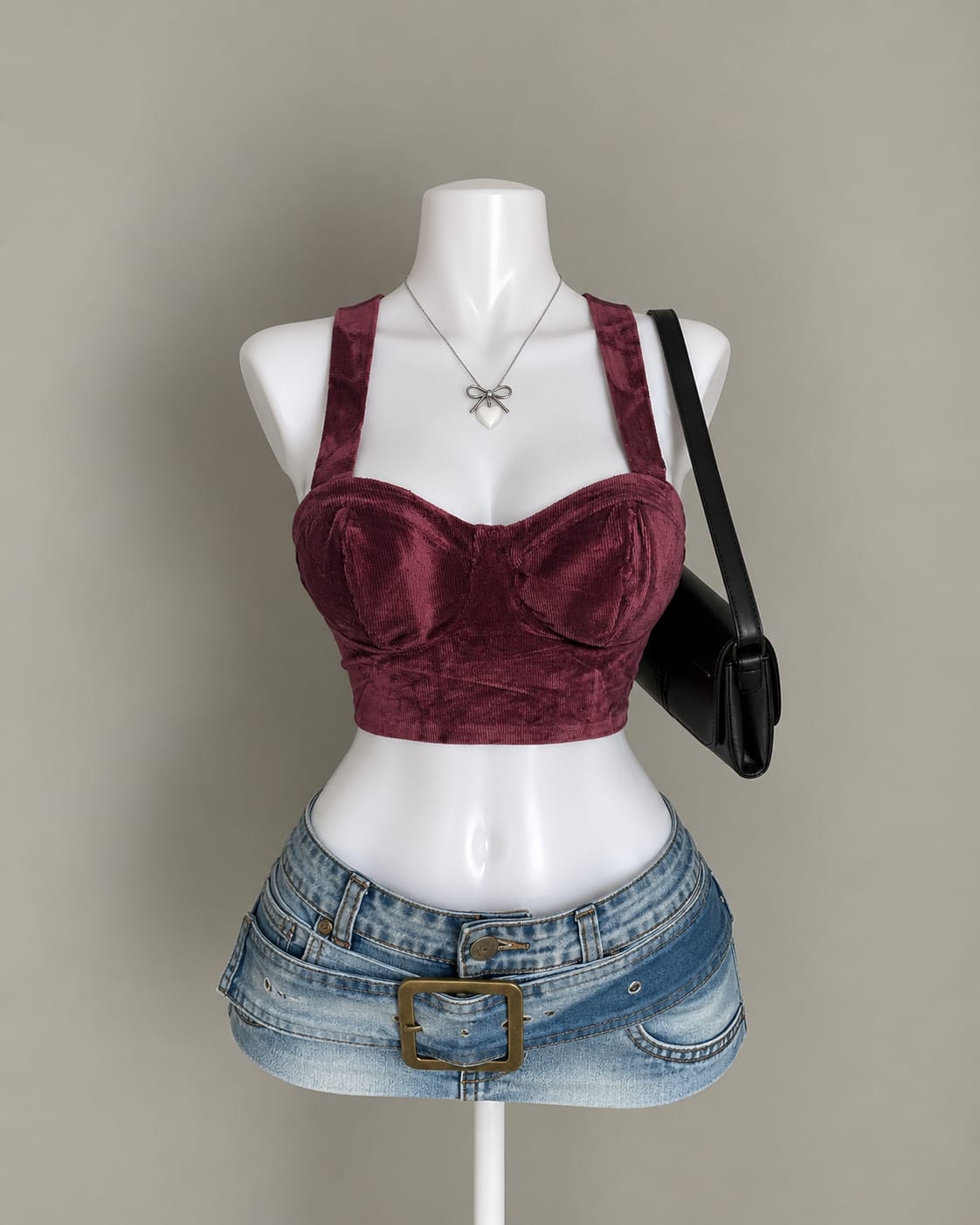 Burgundy Crop Top