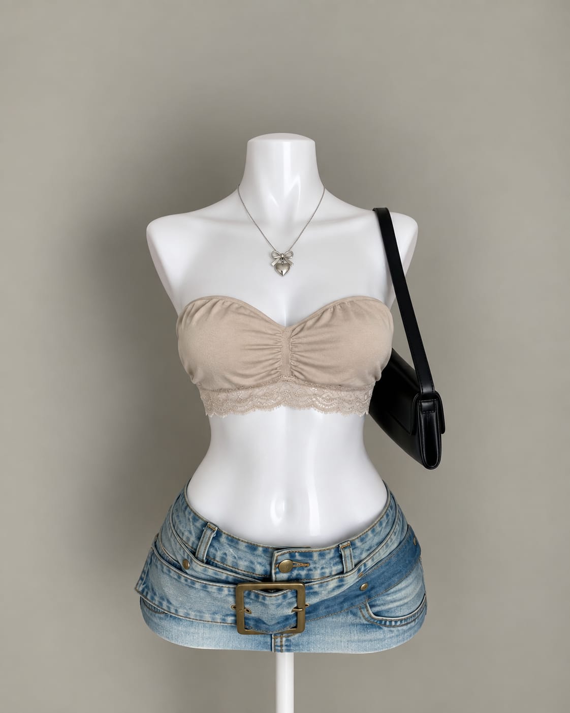 Beige Bandeau Top