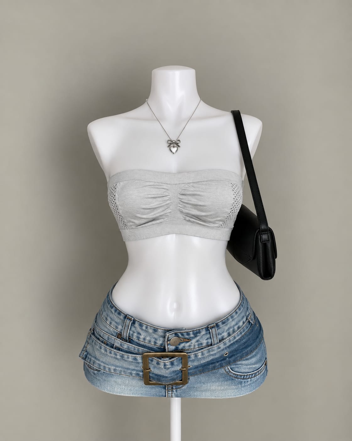 Light Gray Bandeau Top