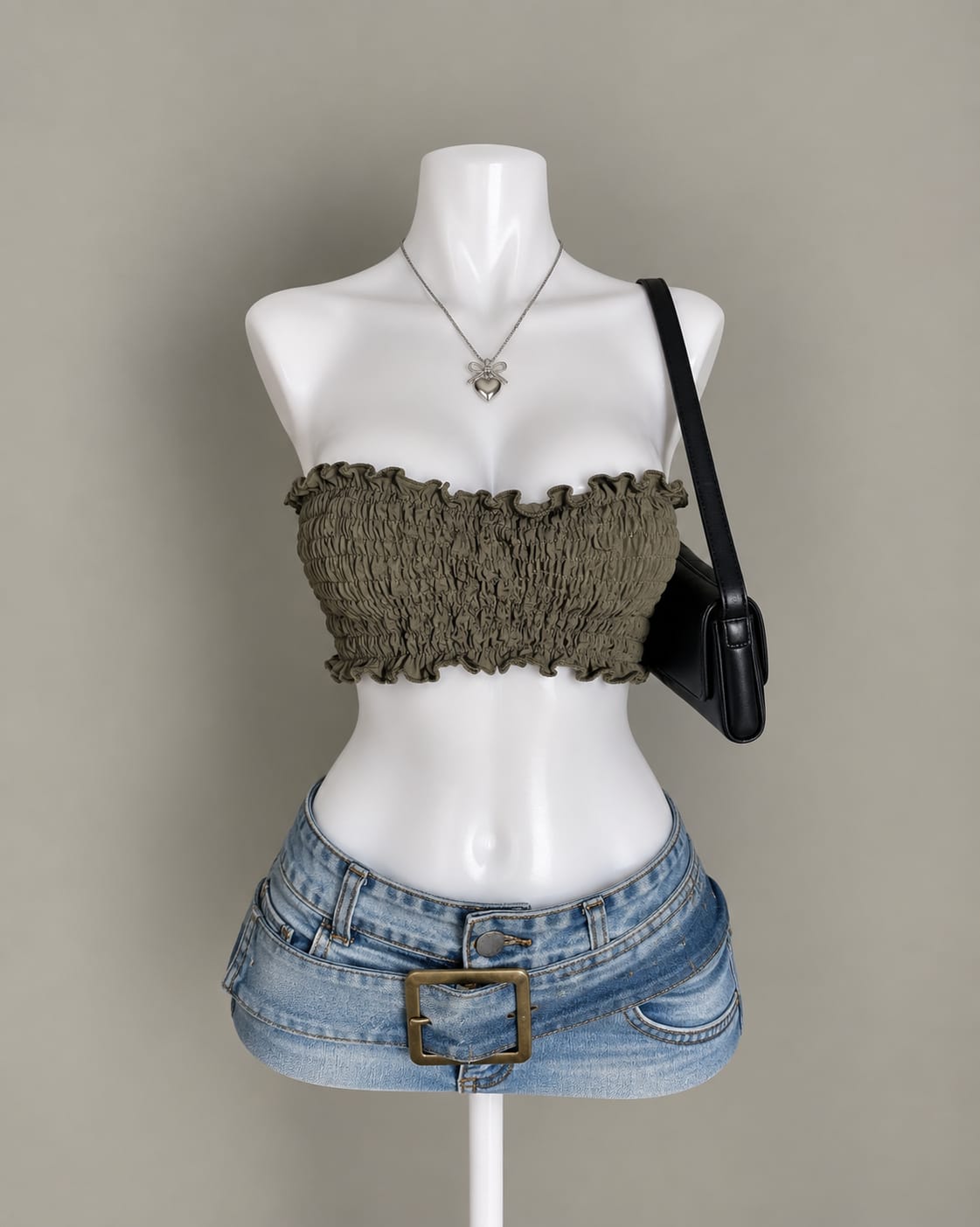 Olive Green Bandeau Top
