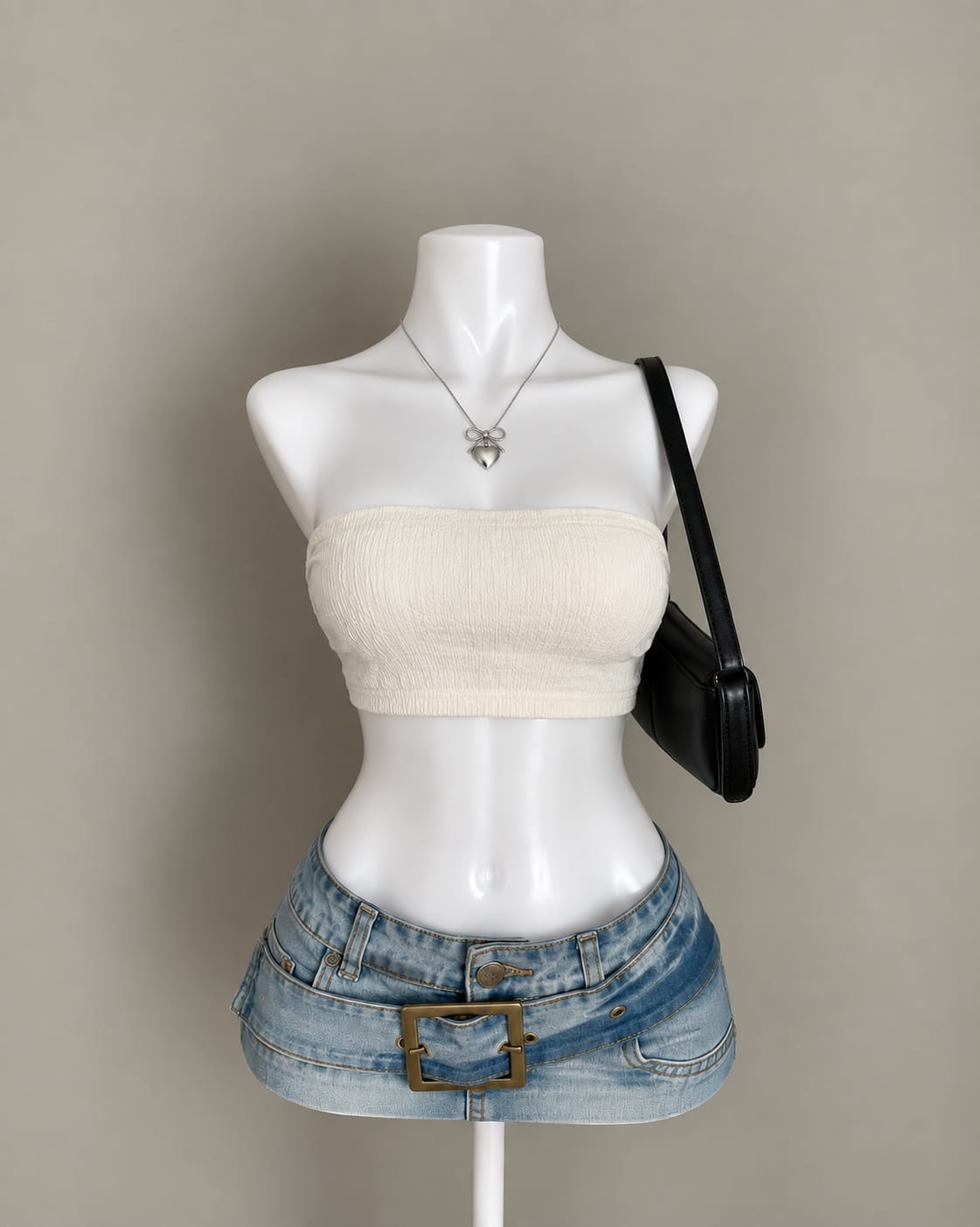 White Bandeau Top