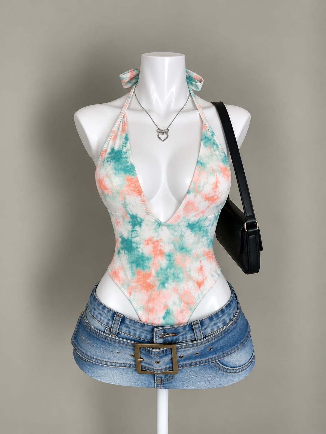 Mint and Coral Bodysuit