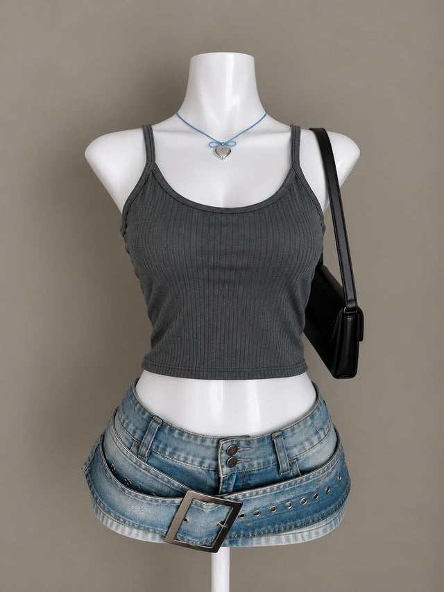 Charcoal Grey Crop Top