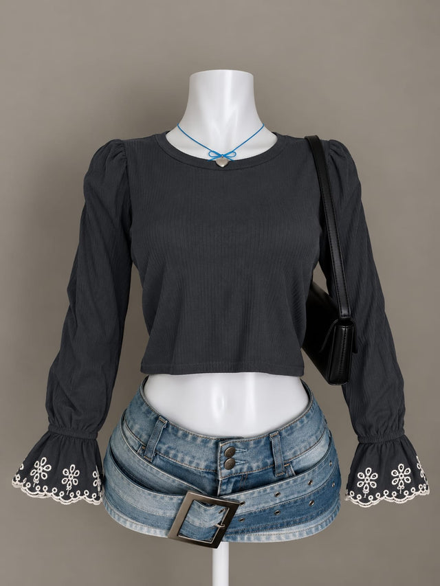 Charcoal Crop Top