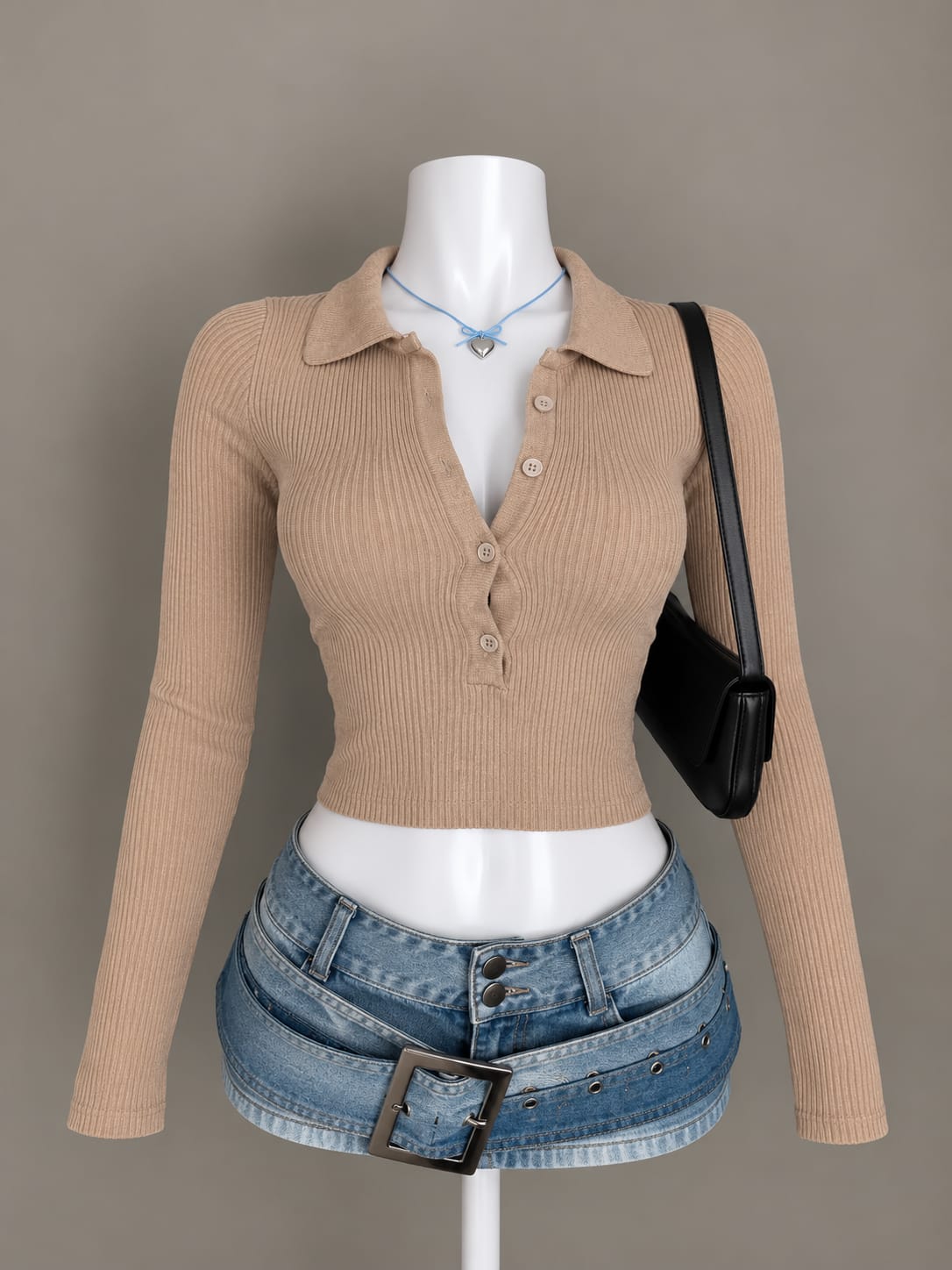 Beige Crop Top