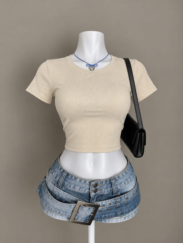 Cream Crop Top