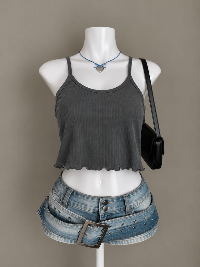 Charcoal Grey Crop Top