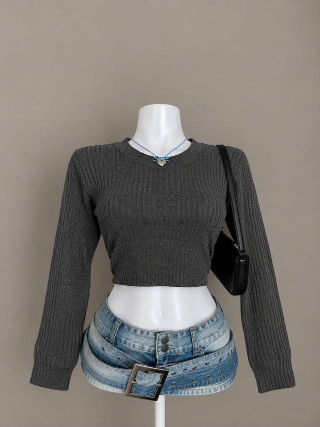 Charcoal Grey Crop Top
