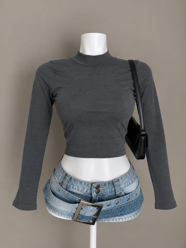 Charcoal Grey Crop Top