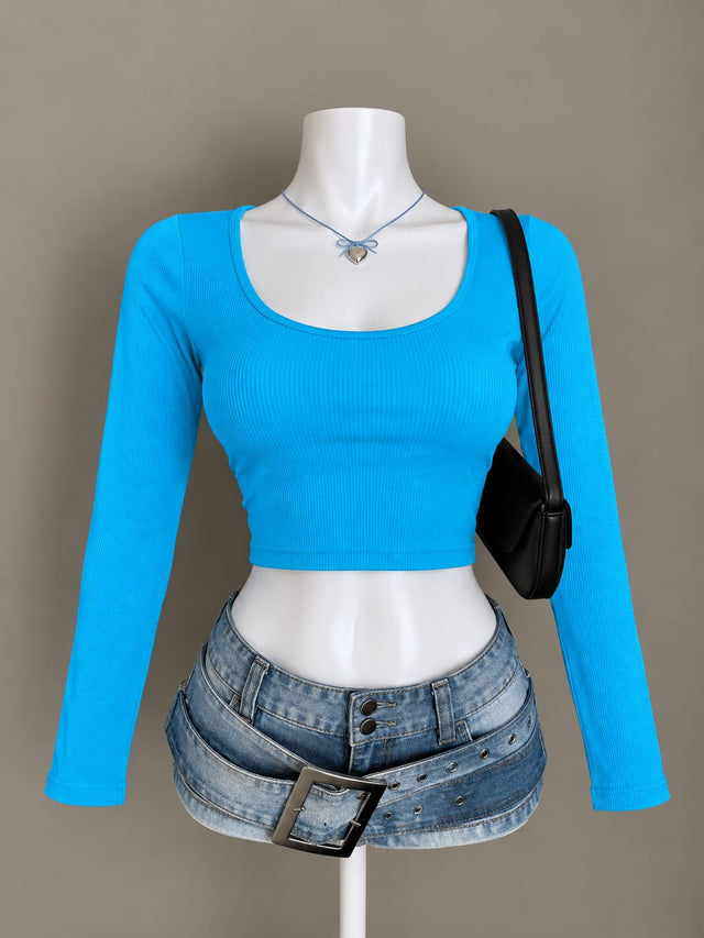 Blue Crop Top
