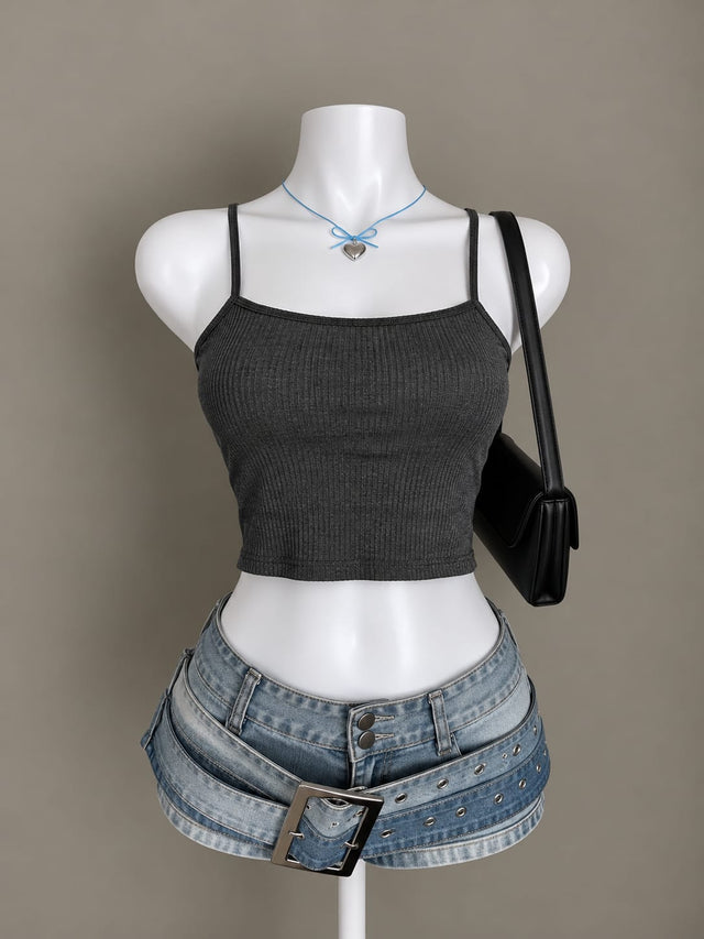 Charcoal Grey Crop Top