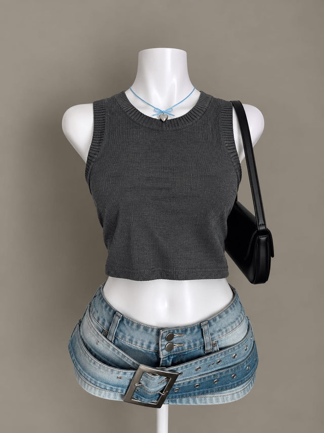 Charcoal Grey Crop Top