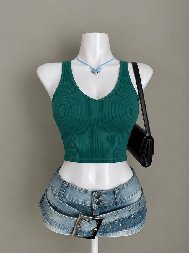 Teal Crop Top