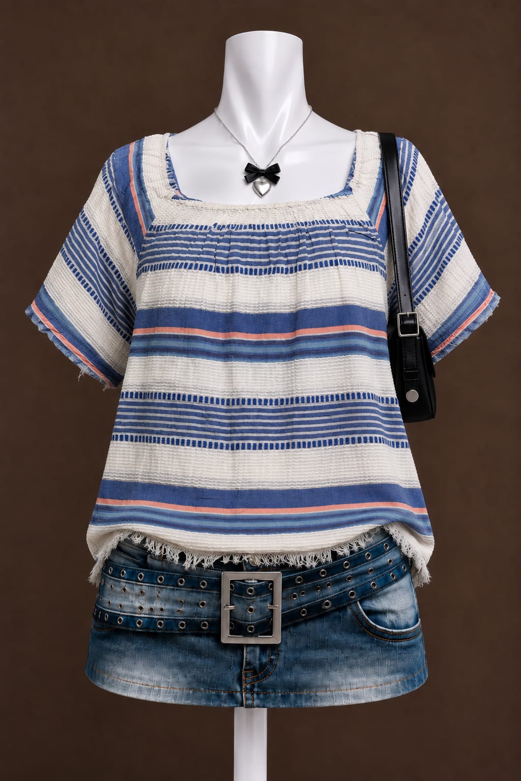 Blue And White Blouse