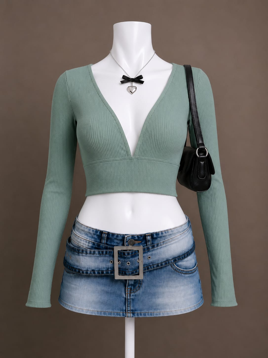 Sage Green Crop Top