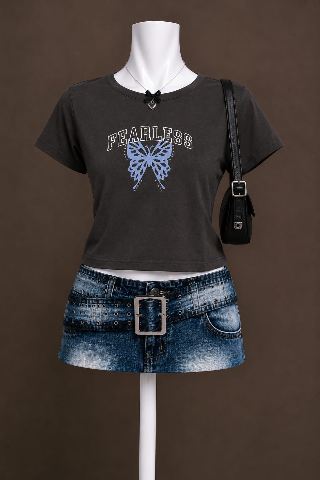 Charcoal Crop T-Shirt
