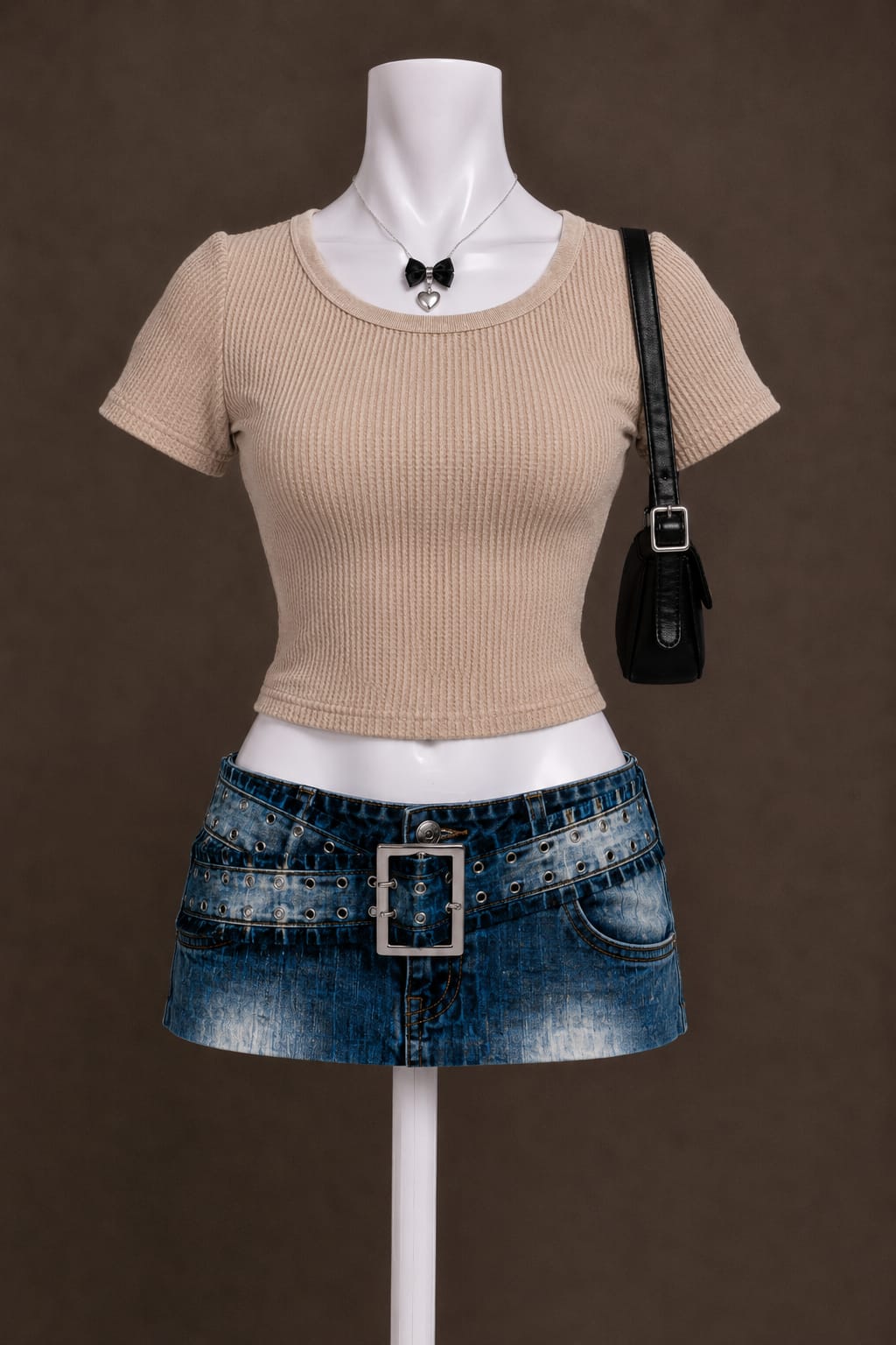 Beige Crop Top