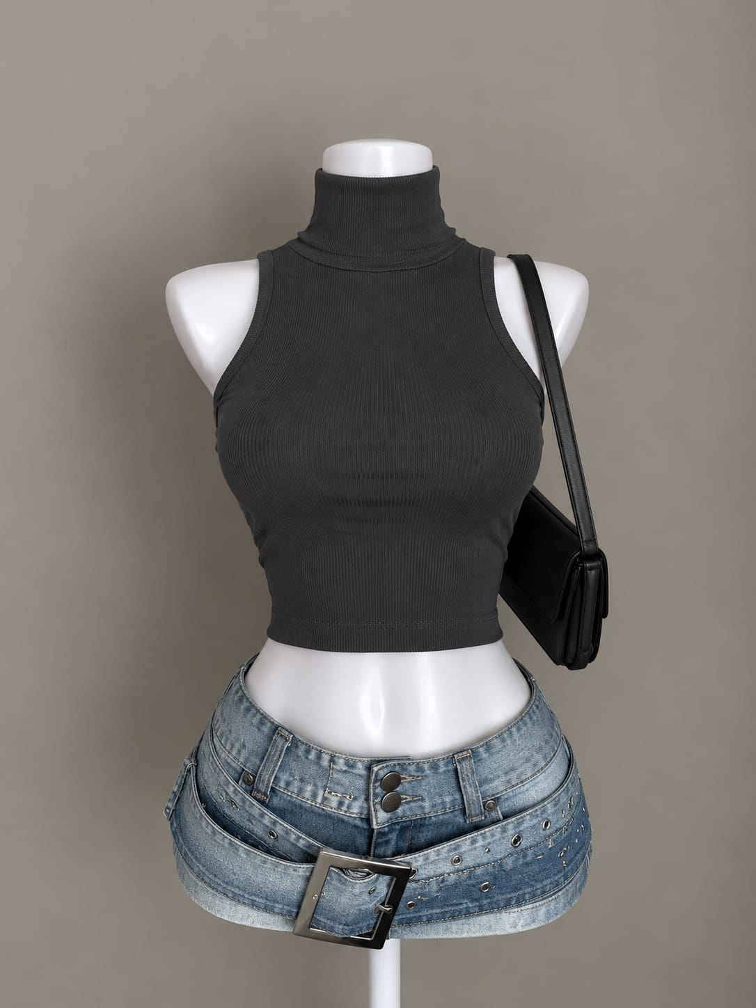 Charcoal Crop Top