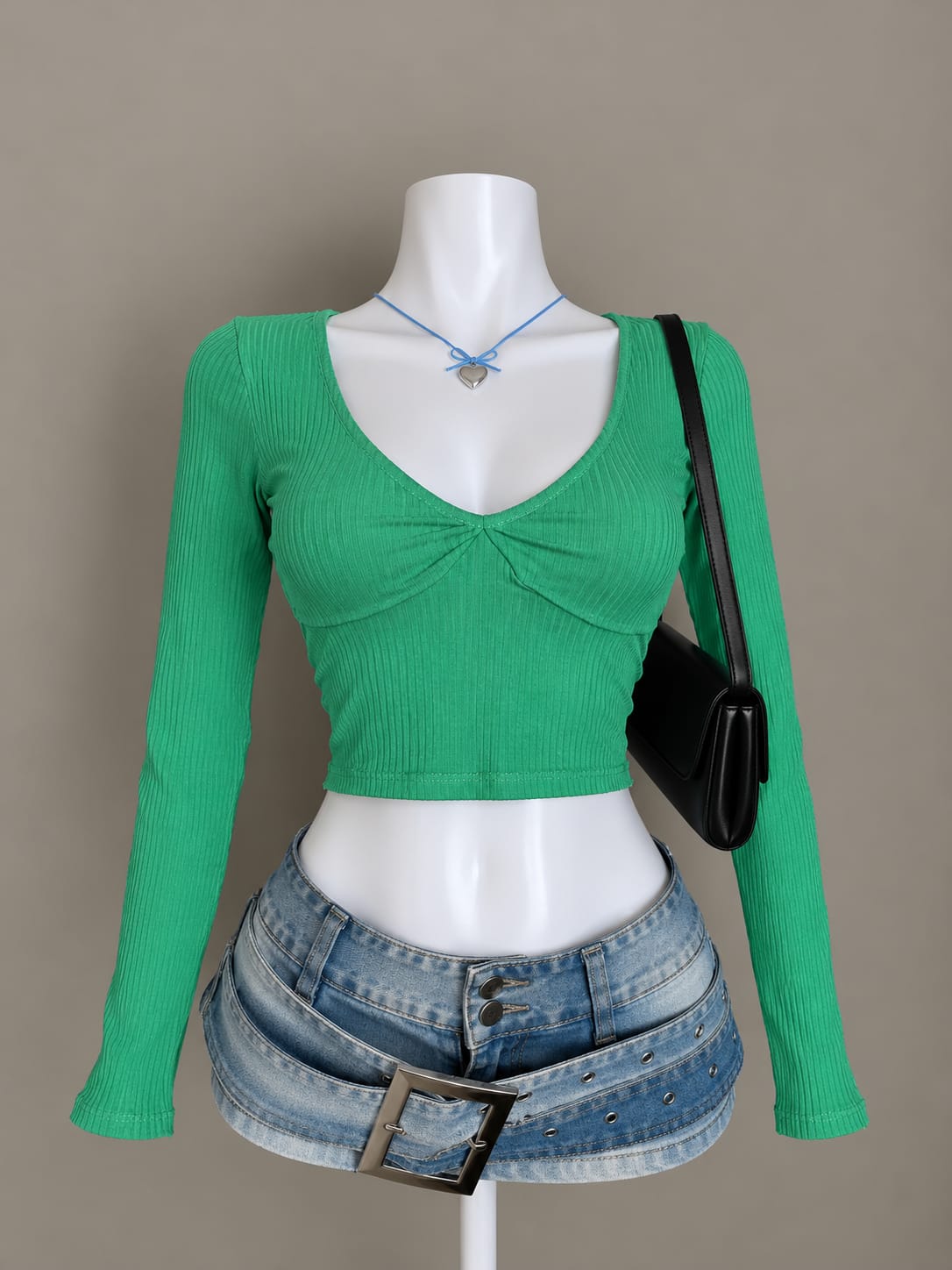 Green Crop Top