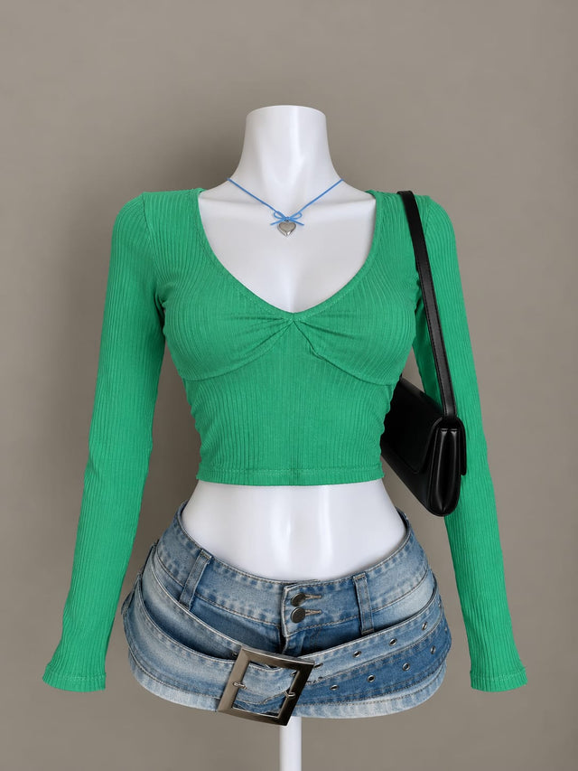 Green Crop Top