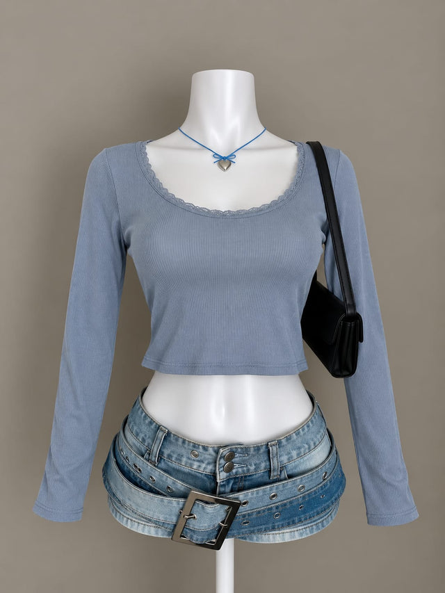 Blue Crop Top