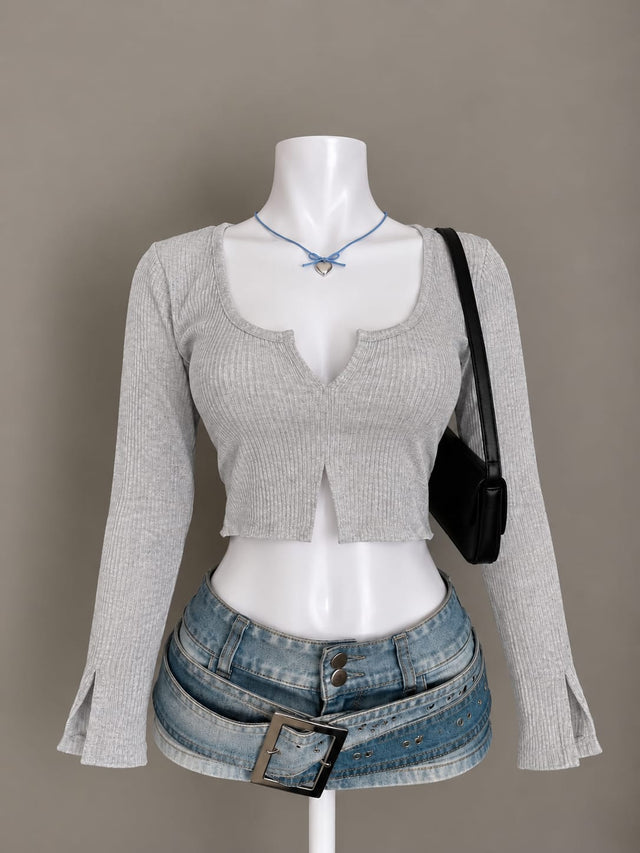 Light Grey Crop Top
