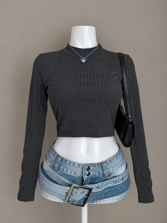 Charcoal Crop Top