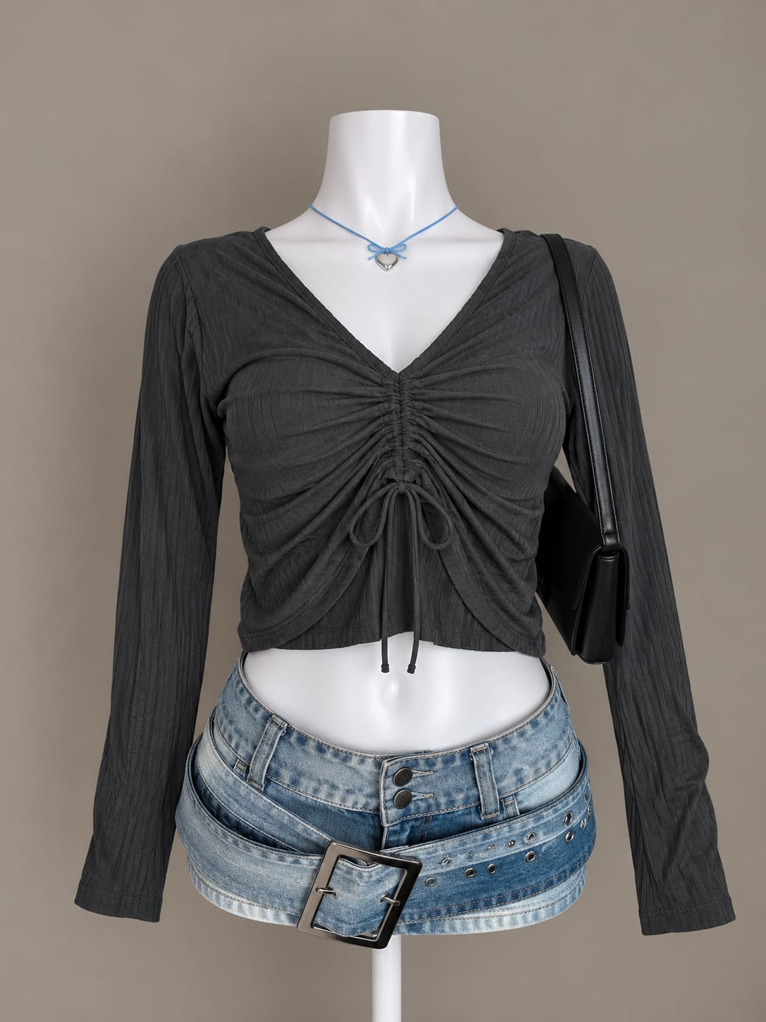 Charcoal Grey Crop Top