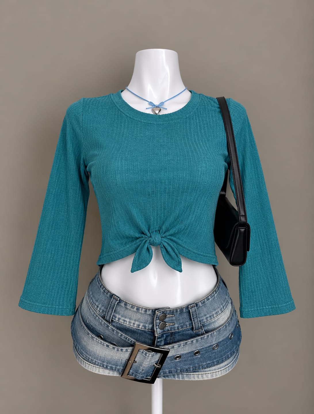 Teal Crop Top