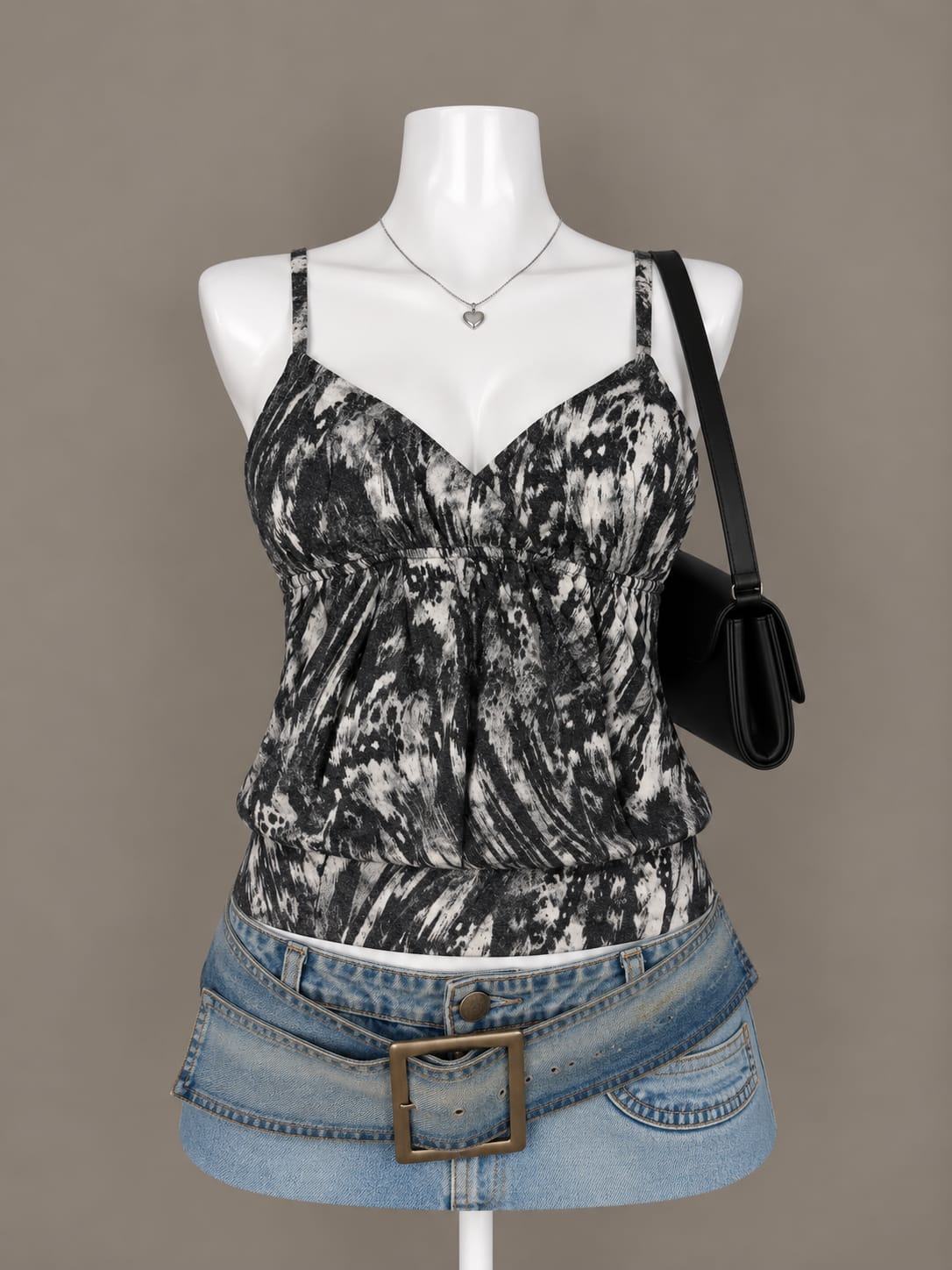 Black And White Printed Top