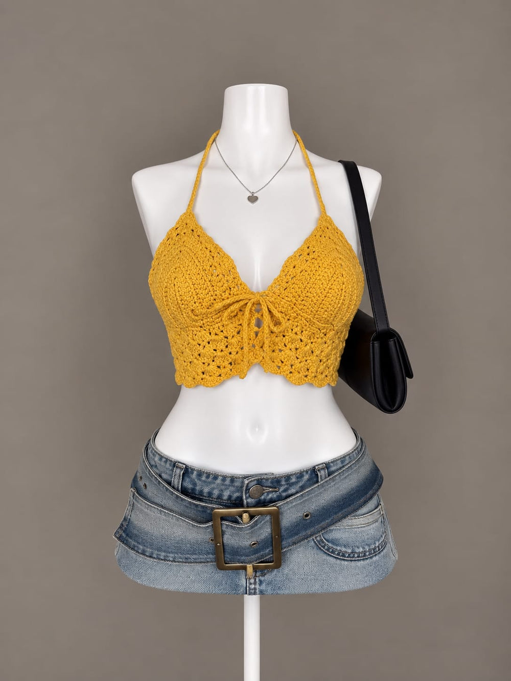 Mustard Crochet Top